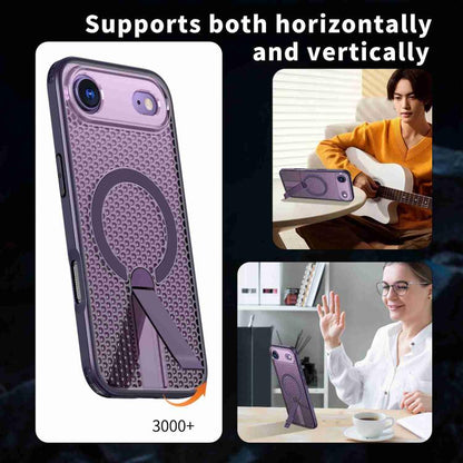 For iPhone Air Honeycomb Cooling MagSafe Holder Phone Case(Purple) - iPhone Air Cases by buy2fix | Online Shopping UK | buy2fix