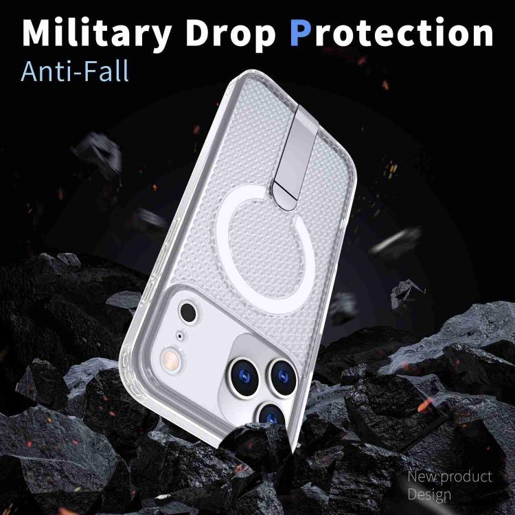 For iPhone 17 Pro Max Honeycomb Cooling MagSafe Holder Phone Case(Frosted Transparent) - iPhone 17 Pro Max Cases by buy2fix | Online Shopping UK | buy2fix