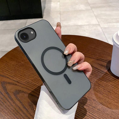 For iPhone 16e Ice Fog MagSafe PC Phone Case(Transparent Black) - iPhone 16e Cases by buy2fix | Online Shopping UK | buy2fix