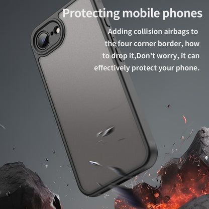 For iPhone 16e Fan Dun Series TPU Hybrid PC Frosted Phone Case(Black) - iPhone 16e Cases by buy2fix | Online Shopping UK | buy2fix
