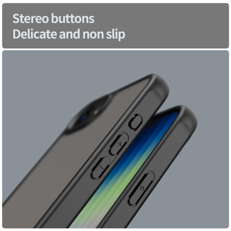 For iPhone 16e Fan Dun Series TPU Hybrid PC Frosted Phone Case(Black) - iPhone 16e Cases by buy2fix | Online Shopping UK | buy2fix