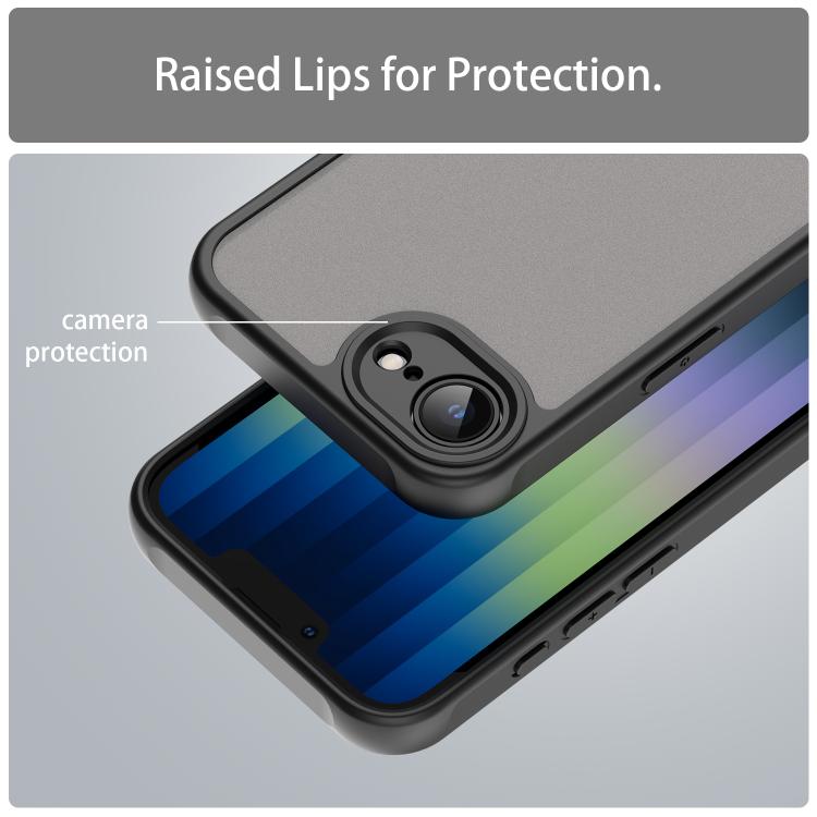 For iPhone 16e Fan Dun Series TPU Hybrid PC Frosted Phone Case(Black) - iPhone 16e Cases by buy2fix | Online Shopping UK | buy2fix