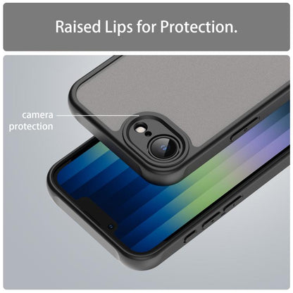 For iPhone 16e Fan Dun Series TPU Hybrid PC Frosted Phone Case(Black) - iPhone 16e Cases by buy2fix | Online Shopping UK | buy2fix
