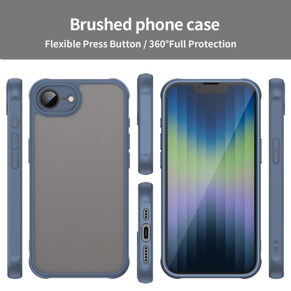 For iPhone 16e Fan Dun Series TPU Hybrid PC Frosted Phone Case(Blue) - iPhone 16e Cases by buy2fix | Online Shopping UK | buy2fix