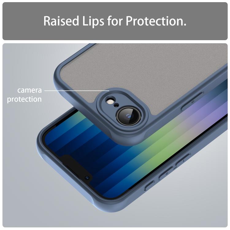 For iPhone 16e Fan Dun Series TPU Hybrid PC Frosted Phone Case(Blue) - iPhone 16e Cases by buy2fix | Online Shopping UK | buy2fix
