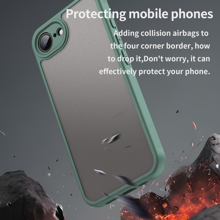 For iPhone 16e Fan Dun Series TPU Hybrid PC Frosted Phone Case(Green) - iPhone 16e Cases by buy2fix | Online Shopping UK | buy2fix