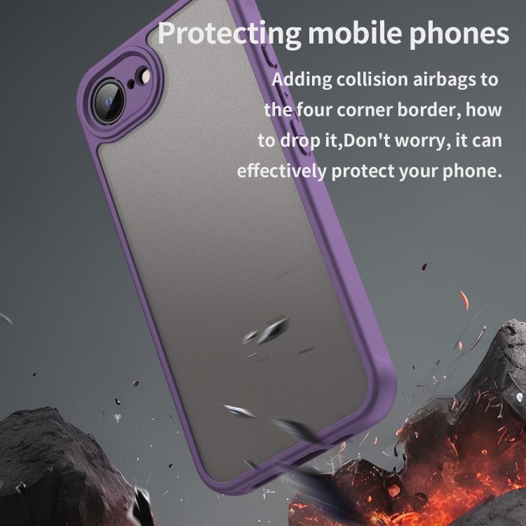 For iPhone 16e Fan Dun Series TPU Hybrid PC Frosted Phone Case(Purple) - iPhone 16e Cases by buy2fix | Online Shopping UK | buy2fix