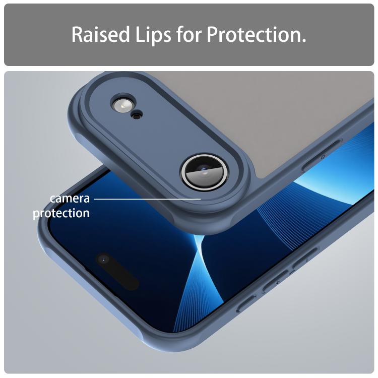For iPhone 17 Air Fan Dun Series TPU Hybrid PC Frosted Phone Case(Blue) - iPhone 17 Air Cases by buy2fix | Online Shopping UK | buy2fix