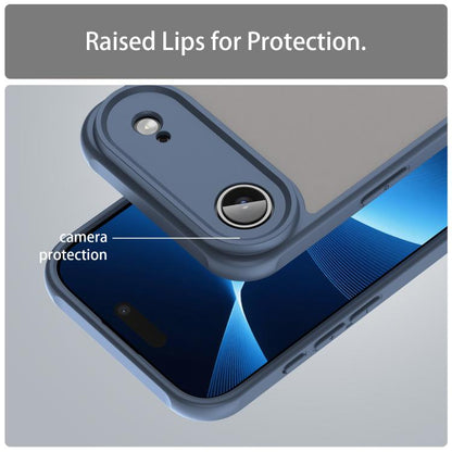 For iPhone 17 Air Fan Dun Series TPU Hybrid PC Frosted Phone Case(Blue) - iPhone 17 Air Cases by buy2fix | Online Shopping UK | buy2fix