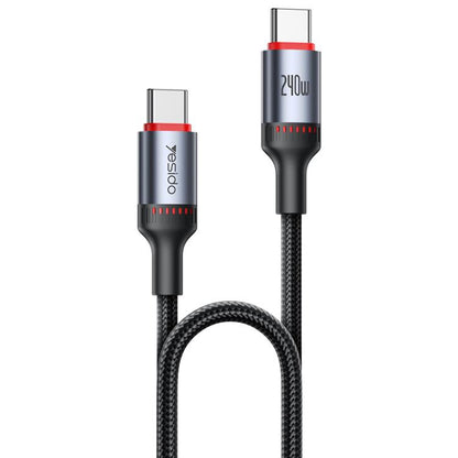 Yesido CA185 240W Type-C to Type-C Aluminum Alloy Data Cable, Length: 1.2m(Black) - USB-C & Type-C Cable by Yesido | Online Shopping UK | buy2fix