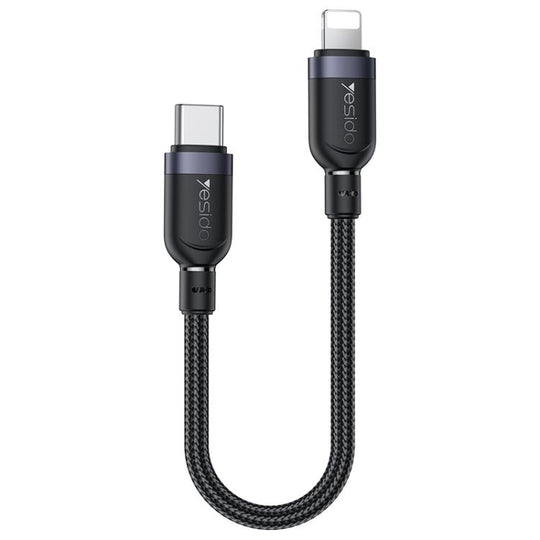 Yesido CA187 27W Type-C to 8 Pin Aluminum Alloy Data Cable, Length: 0.3m(Black)