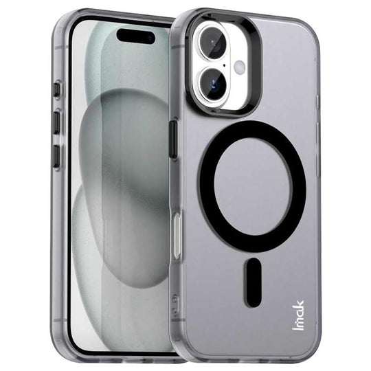 For iPhone 16 Plus IMAK Candy Series Shockproof MagSafe Phone Case(Black)