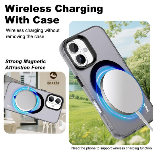 For iPhone 16 Plus IMAK Candy Series Shockproof MagSafe Phone Case(Black) - iPhone 16 Plus Cases by imak | Online Shopping UK | buy2fix
