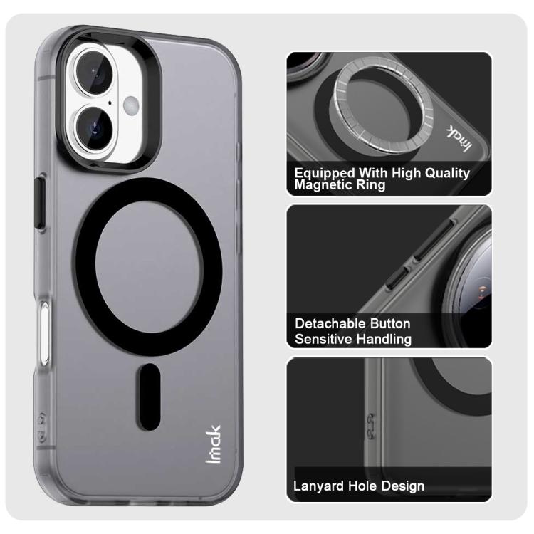 For iPhone 16 Plus IMAK Candy Series Shockproof MagSafe Phone Case(Black) - iPhone 16 Plus Cases by imak | Online Shopping UK | buy2fix