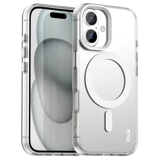 For iPhone 16 Plus IMAK Candy Series Shockproof MagSafe Phone Case(White)