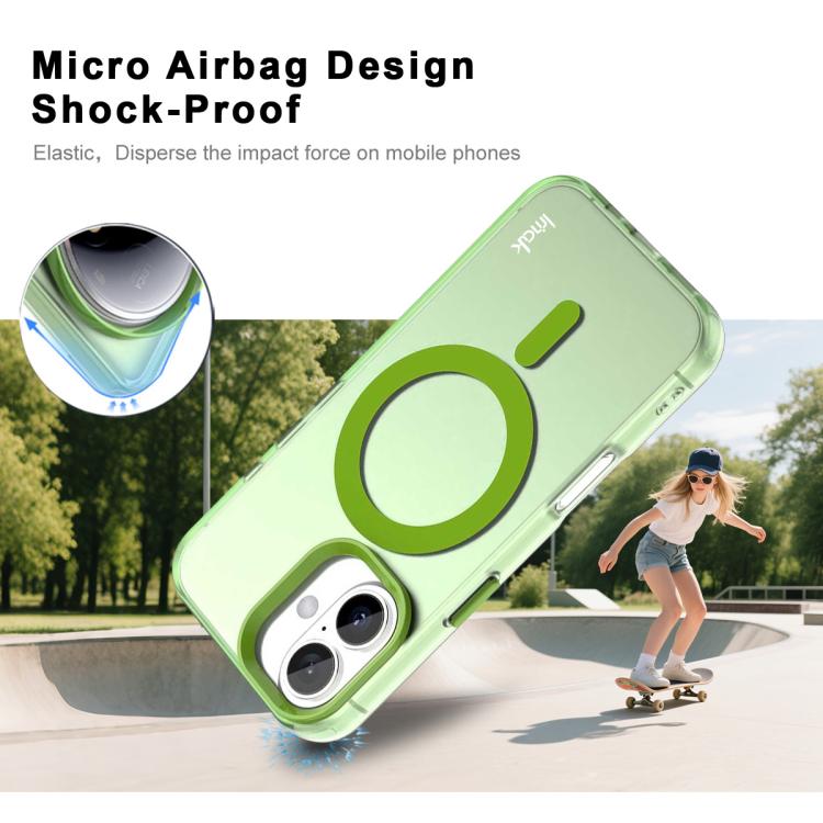 For iPhone 16 Plus IMAK Candy Series Shockproof MagSafe Phone Case(Green) - iPhone 16 Plus Cases by imak | Online Shopping UK | buy2fix