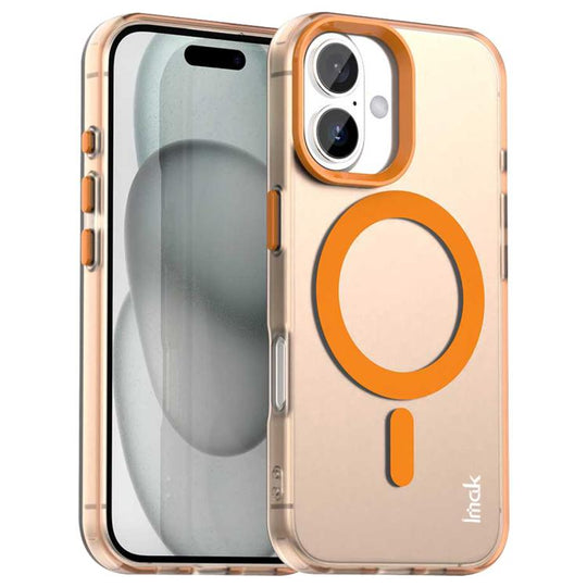 For iPhone 16 Plus IMAK Candy Series Shockproof MagSafe Phone Case(Orange)