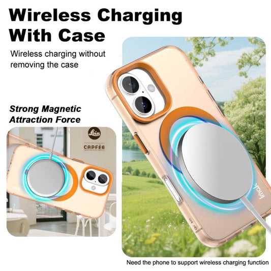 For iPhone 16 Plus IMAK Candy Series Shockproof MagSafe Phone Case(Orange) - iPhone 16 Plus Cases by imak | Online Shopping UK | buy2fix