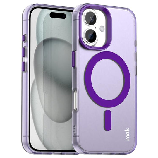 For iPhone 16 Plus IMAK Candy Series Shockproof MagSafe Phone Case(Purple)
