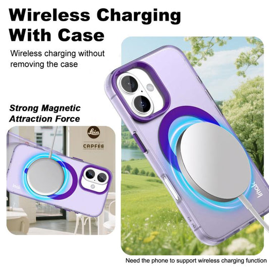 For iPhone 16 Plus IMAK Candy Series Shockproof MagSafe Phone Case(Purple) - iPhone 16 Plus Cases by imak | Online Shopping UK | buy2fix