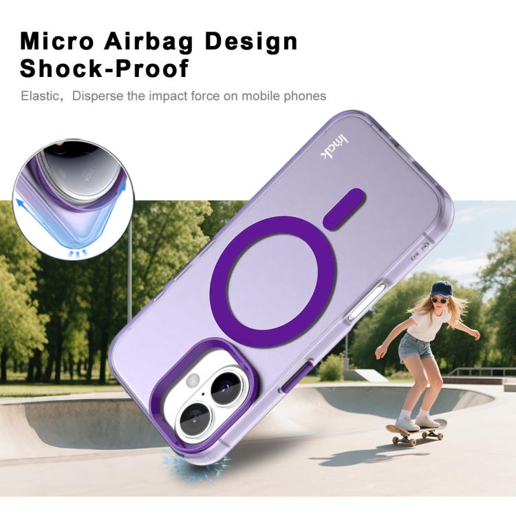 For iPhone 16 Plus IMAK Candy Series Shockproof MagSafe Phone Case(Purple) - iPhone 16 Plus Cases by imak | Online Shopping UK | buy2fix