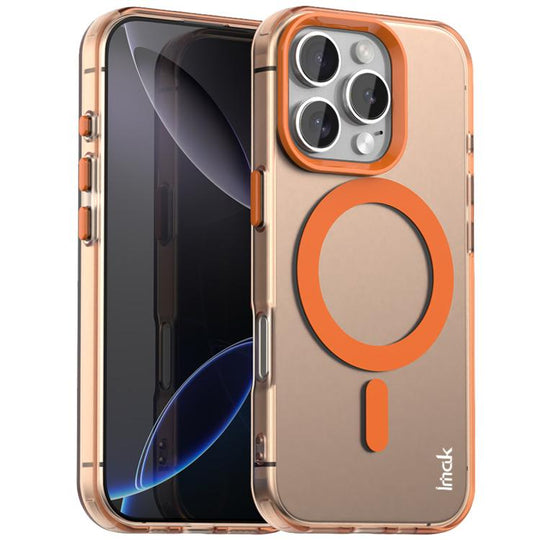 For iPhone 16 Pro IMAK Candy Series Shockproof MagSafe Phone Case(Orange)