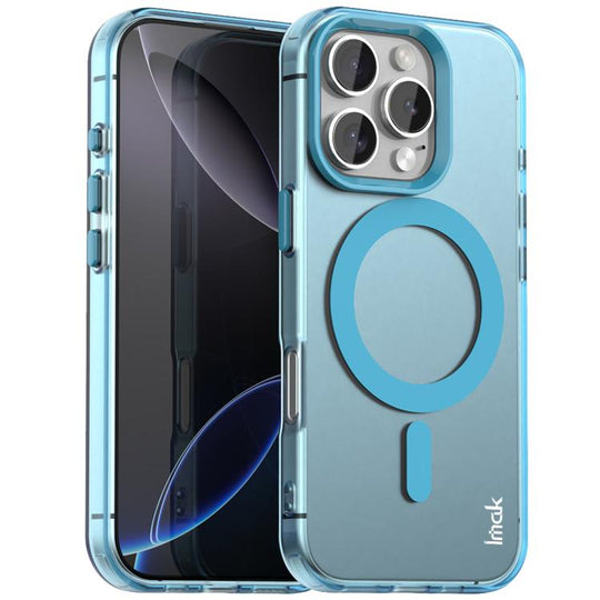For iPhone 16 Pro Max IMAK Candy Series Shockproof MagSafe Phone Case(Blue)