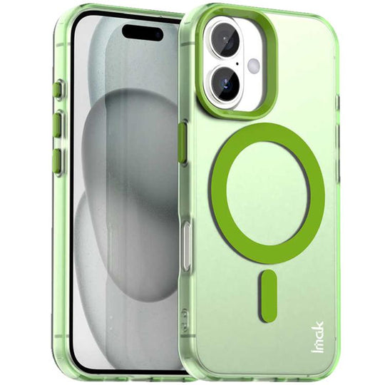 For iPhone 17 IMAK Candy Series Shockproof MagSafe Phone Case(Green)