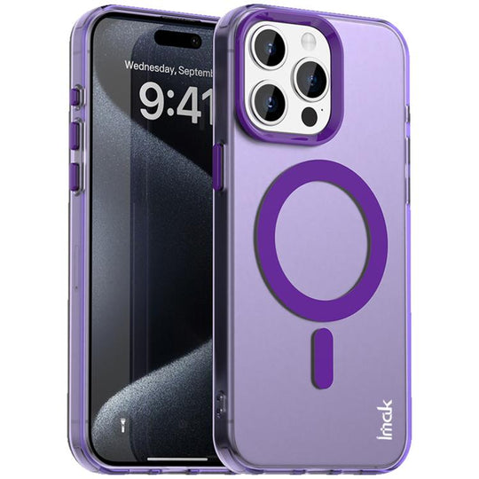 For iPhone 15 Pro IMAK Candy Series Shockproof MagSafe Phone Case(Purple)