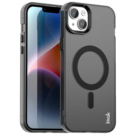 For iPhone 15 Plus IMAK Candy Series Shockproof MagSafe Phone Case(Black)