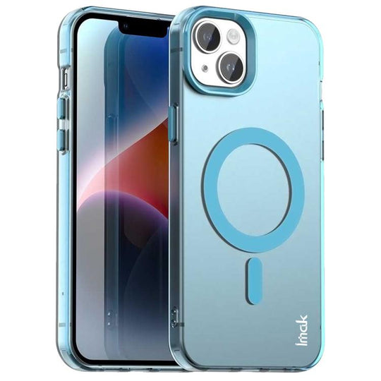For iPhone 15 IMAK Candy Series Shockproof MagSafe Phone Case(Blue)