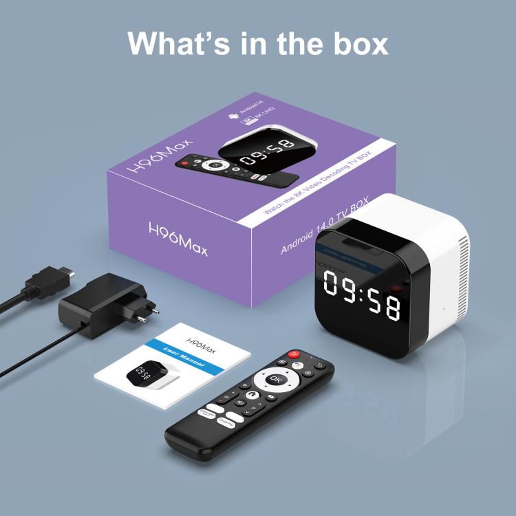 H96Max 8K UHD Android 14 Smart TV Box with Remote Control, 4GB+32GB, Allwinner H728 Octa-Core(UK Plug) - Others by buy2fix | Online Shopping UK | buy2fix