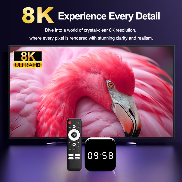 H96Max 8K UHD Android 14 Smart TV Box with Remote Control, 4GB+128GB, Allwinner H728 Octa-Core(UK Plug) - Others by buy2fix | Online Shopping UK | buy2fix