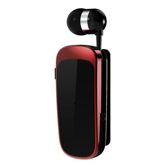 K52 Business Lavalier Retractable Cable Bluetooth Earphone(Black Red) - Bluetooth Earphone by buy2fix | Online Shopping UK | buy2fix