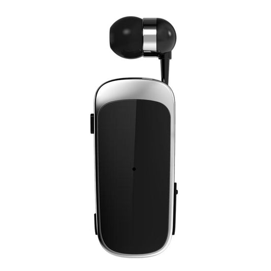 K52 Business Lavalier Retractable Cable Bluetooth Earphone(Black Silver) - Bluetooth Earphone by buy2fix | Online Shopping UK | buy2fix