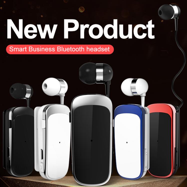K52 Business Lavalier Retractable Cable Bluetooth Earphone(Black) - Bluetooth Earphone by buy2fix | Online Shopping UK | buy2fix