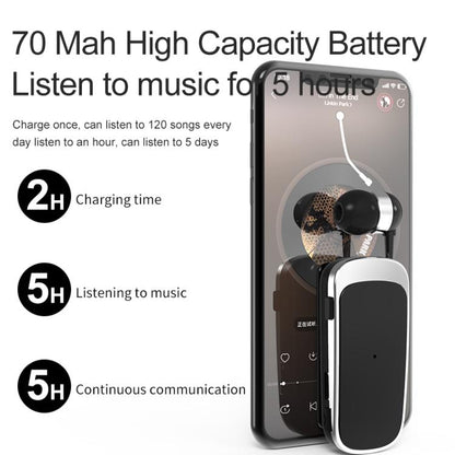 K52 Business Lavalier Retractable Cable Bluetooth Earphone(Black Silver) - Bluetooth Earphone by buy2fix | Online Shopping UK | buy2fix