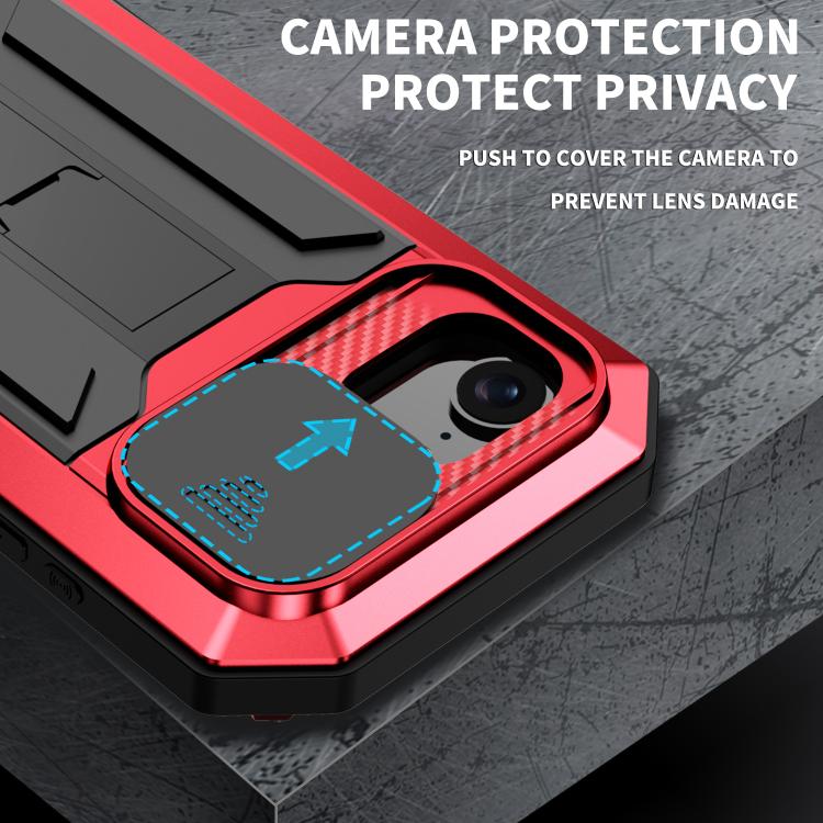 For iPhone 16e Sliding Camera IP68 Waterproof Holder Phone Case(Red) - iPhone 16e Cases by buy2fix | Online Shopping UK | buy2fix