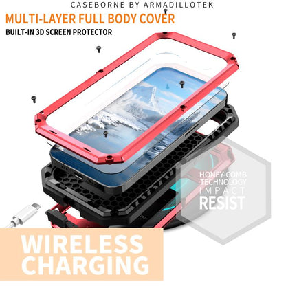 For iPhone 16e Sliding Camera IP68 Waterproof Holder Phone Case(Red) - iPhone 16e Cases by buy2fix | Online Shopping UK | buy2fix