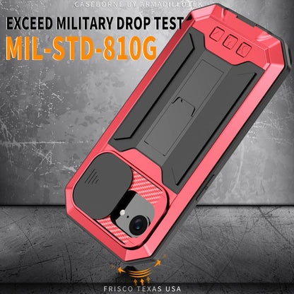 For iPhone 16e Sliding Camera IP68 Waterproof Holder Phone Case(Red) - iPhone 16e Cases by buy2fix | Online Shopping UK | buy2fix