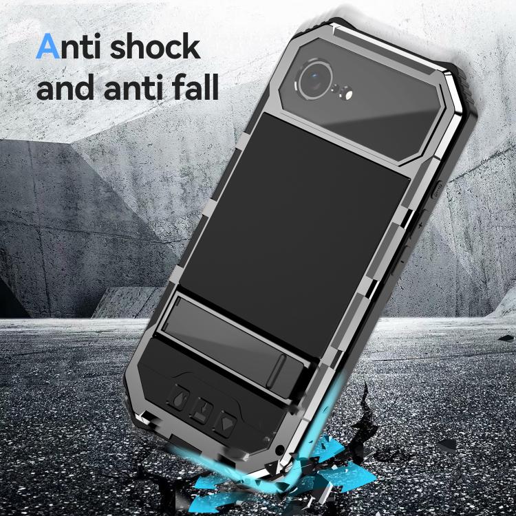 For iPhone 16e IP68 Waterproof Dustproof Shockproof Holder Phone Case(Silver) - iPhone 16e Cases by buy2fix | Online Shopping UK | buy2fix