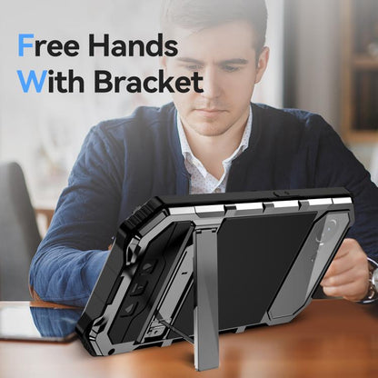 For iPhone 16e IP68 Waterproof Dustproof Shockproof Holder Phone Case(Silver) - iPhone 16e Cases by buy2fix | Online Shopping UK | buy2fix