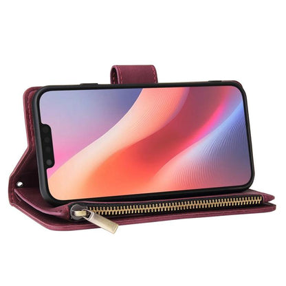 For iPhone 16e Multifunctional Multi-Card Wallet Phone Leather Case(Wine Red) - iPhone 16e Cases by buy2fix | Online Shopping UK | buy2fix
