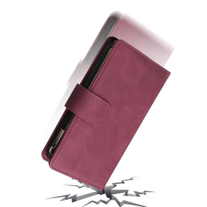 For iPhone 16e Multifunctional Multi-Card Wallet Phone Leather Case(Wine Red) - iPhone 16e Cases by buy2fix | Online Shopping UK | buy2fix