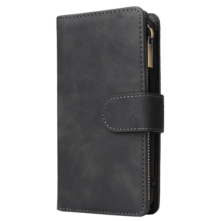 For iPhone 16e Multifunctional Multi-Card Wallet Phone Leather Case(Black) - iPhone 16e Cases by buy2fix | Online Shopping UK | buy2fix