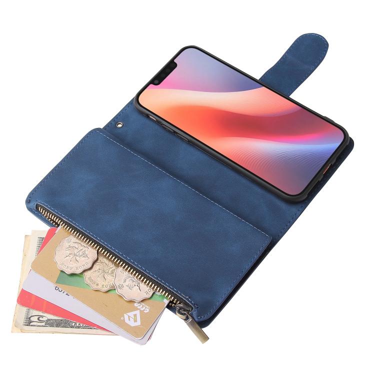 For iPhone 16e Multifunctional Multi-Card Wallet Phone Leather Case(Dark Blue) - iPhone 16e Cases by buy2fix | Online Shopping UK | buy2fix