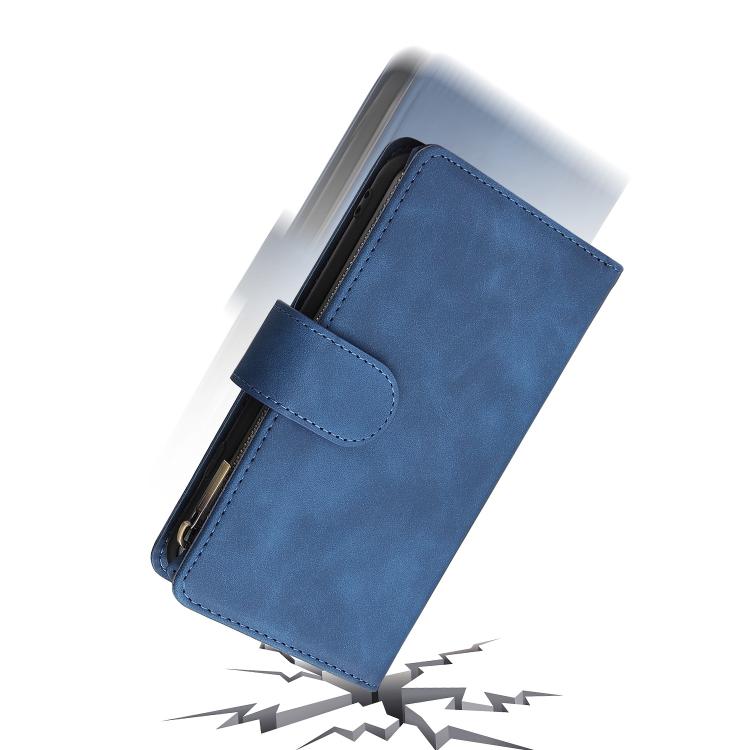 For iPhone 16e Multifunctional Multi-Card Wallet Phone Leather Case(Dark Blue) - iPhone 16e Cases by buy2fix | Online Shopping UK | buy2fix