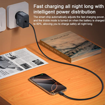 Yesido YC75 PD65W 2m USB-C / Type-C Cable Laptop Charger, EU Plug(Black) - Cable & Adapter by Yesido | Online Shopping UK | buy2fix