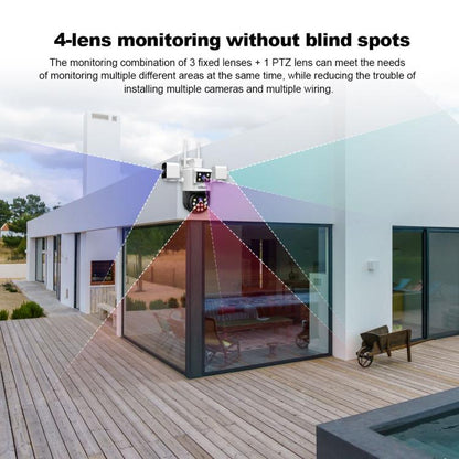 SriHome SH066 8MP HD Quad Lens Security Camera, Support Full Color Night Vision / Two-way Audio(UK Plug) - Wireless Camera by SriHome | Online Shopping UK | buy2fix