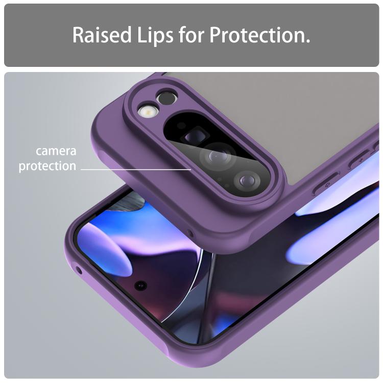 For Google Pixel 10 Pro XL Fan Dun Series TPU Hybrid PC Frosted Phone Case(Purple) - Google Cases by buy2fix | Online Shopping UK | buy2fix